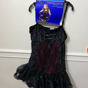 Black and Red Lace Women's Vampire Costume